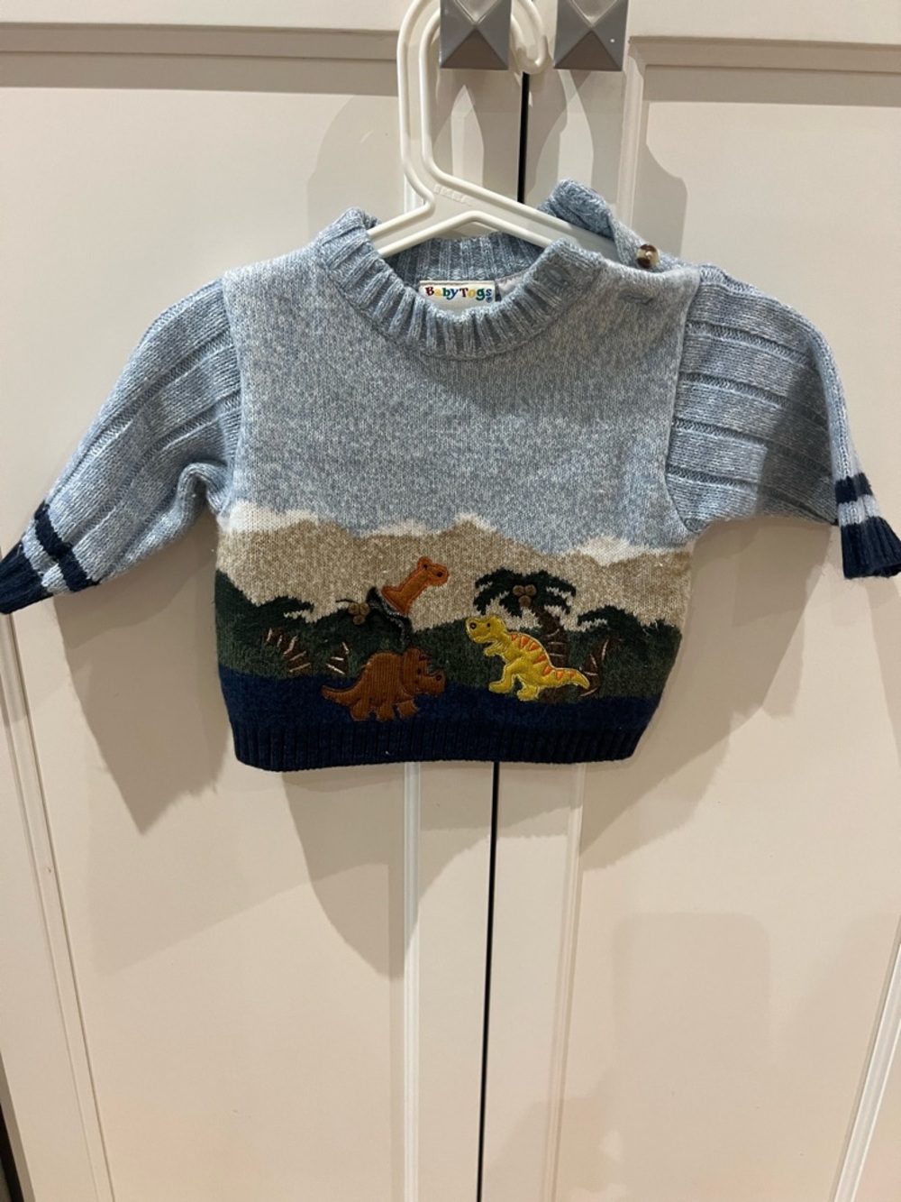 Baby togs 6-9m Light Blue Dino scene Sweater - Kids